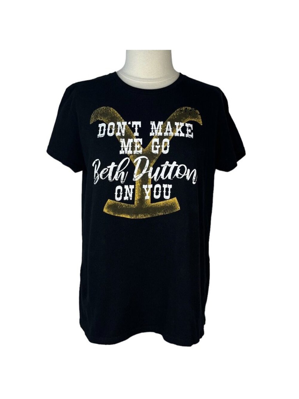 Yellowstone‎ Tshirt Dont Make Me Go Beth Dutton On You Womens Black Size 2XL